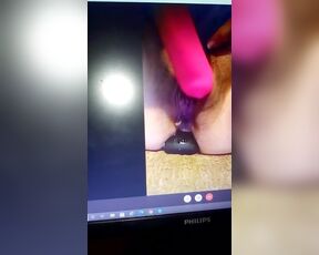 Orgasm with contractions for the Japanese slave on skype