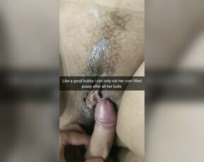 Good hubby can only rub cumfilled pussy his wife after cheat