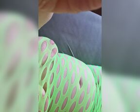 Hot Milf in sexy neon green bodystocking