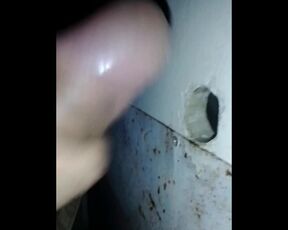 Cruising glory hole in public urinal 1