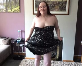 Wife in little black party dress