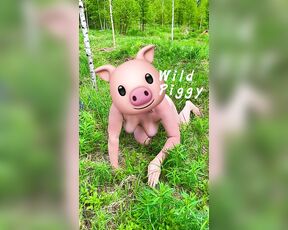 A NAKED PIG, CRAWLING ON THE LAWN, GRUNTING. PUT DANDELIONS IN HER HAIRY ASSHOLE