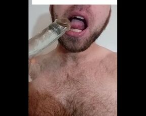 Straight Guy Does a Dildo Blowjob