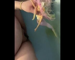 Peed on mermaid Barbie