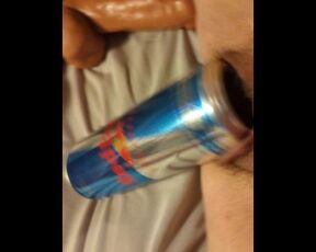 Fucking a huge RedBull can