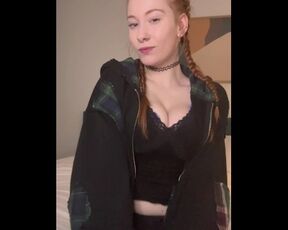 aussie redhead Egirl showing off natural big tits