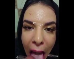 muslim girl with hijab giving blowjob