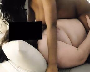 Black MILF rides FAT MAN's Cock